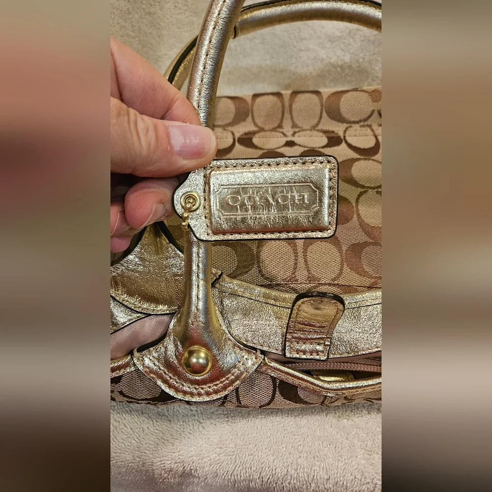 COACH SIGNATURE FLORAL TOTE PURSE - Picture 6 of 8